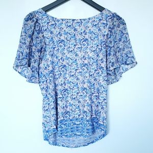 NEW I Lucky Brand Flutter Sleeve Mixed Med…